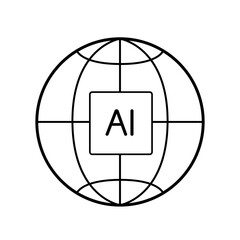 Vector icon of artificial intelligence.