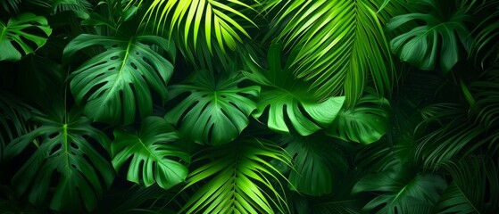 Exotic Green Palm Leaves Stylize