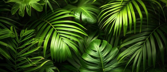 Exotic Green Palm Leaves