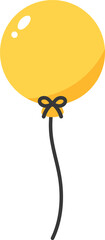 Colorful yellow balloon illustration. Baby and kids party decoration.