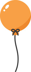 Colorful orange balloon illustration. Baby and kids party decoration.