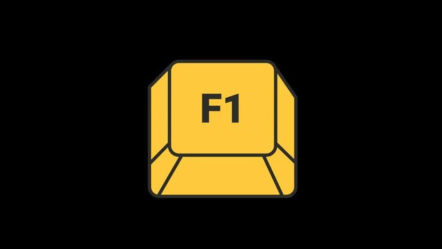 F1 Key Pressing Animation with Transparent Background 
