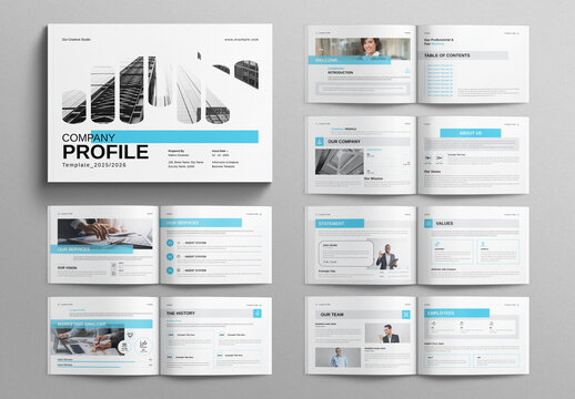 Company Profile Template Brochure Design Layout Landscape