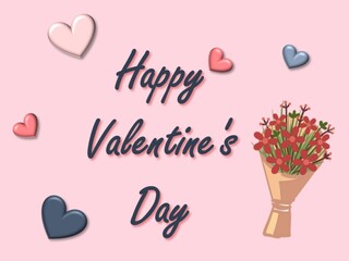 Valentine, happy valentines day, valentine card, pink card, 14 February
