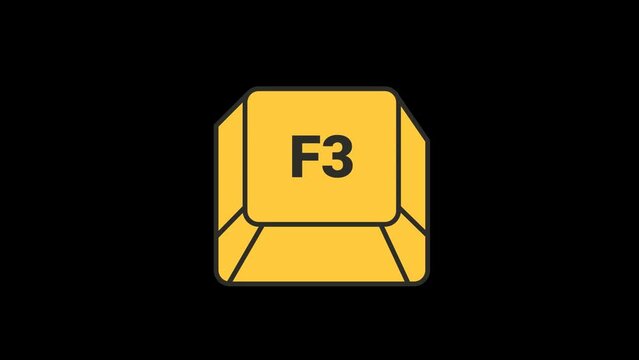F3 Key Pressing Animation with Transparent Background 
