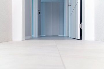 View of the renovated corridor in the apartment