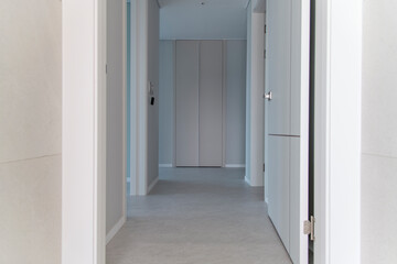 View of the renovated corridor in the apartment