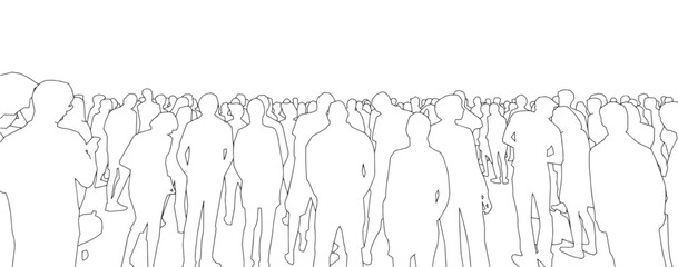 Vector illustration of large crowd of people