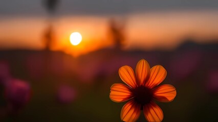 flower in the sunset