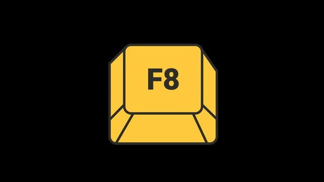 F8 Key Pressing Animation with Transparent Background 