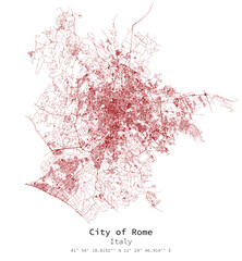 Rome.Italy street map,vector image for digital product ,wall art and poster prints.