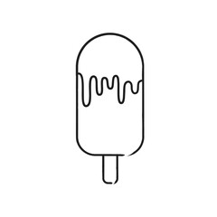 melting chocolate flavored ice cream stick icon. ice cream stick icon 
