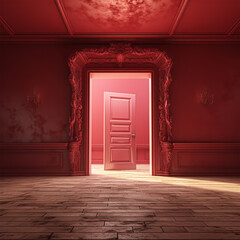 red door in an room