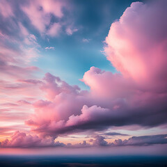Sky,clouds background and texture. Dramatic amazing sky and clouds from above at sunset. Abstract...