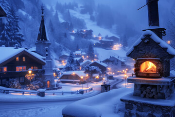 Showcasing the Warmth of Winter in a Mountain Village.