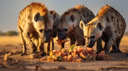 Deurstickers Hyenas scavenging for food. © Muhammad