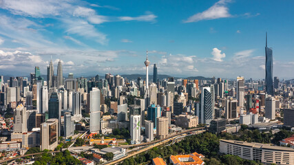Aerial view of Kuala Lumpur on a sunny day