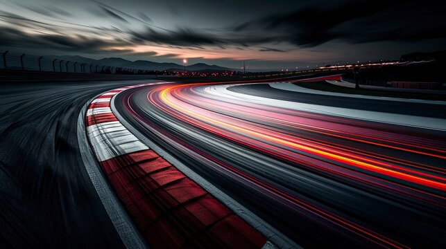 Empty Race Track Long Exposure