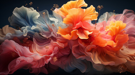 A vibrant orange flower stands out beautifully against a deep black background, capturing the...