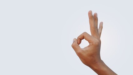 hand is doing ok symbol with isolated background
