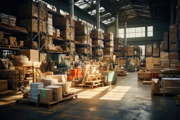 Fotobehang Multi-level warehouse of goods in a shopping center © Michael