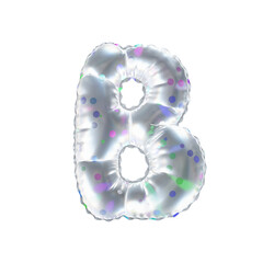 3D polka dot pattern transparent helium balloon letter B