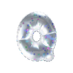 3D polka dot pattern transparent helium balloon letter Q