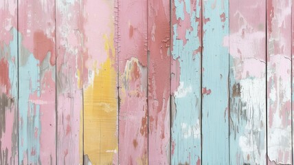 A Rough, Rustic Wood Texture Painted in Pastel Sorbet Spring Colors