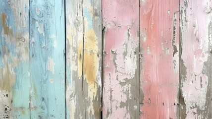 Pastel Sorbet Spring Colors Brighten Rough, Rustic Wood Texture
