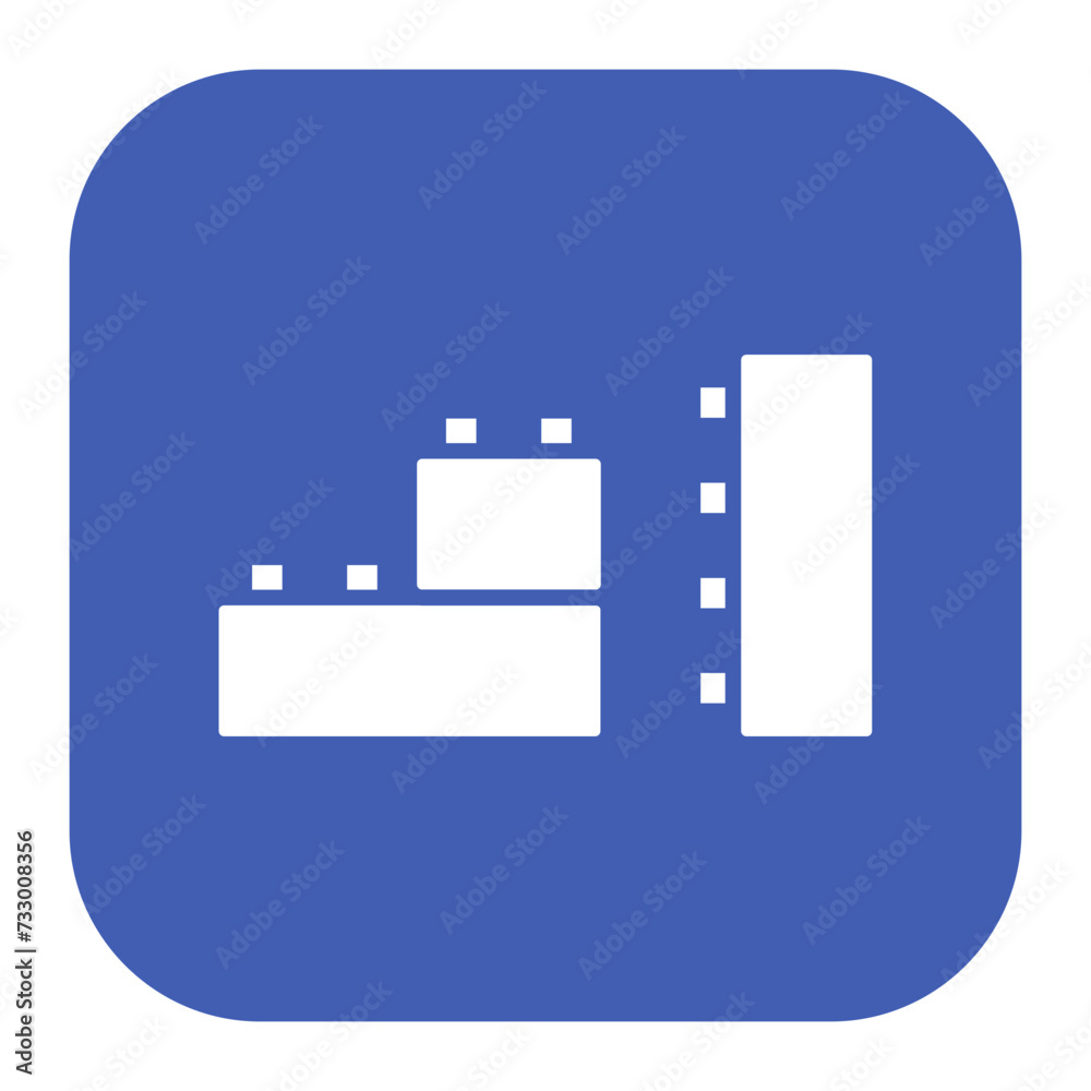 Sticker bricks toys icon