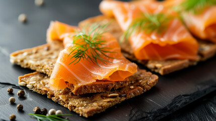 Danish Smoked Salmon on Rye Bread 