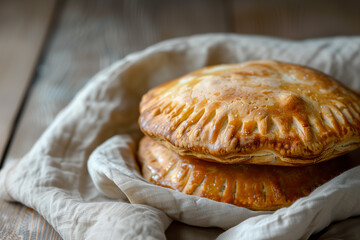 Two Karelian Pie on Textured Linen