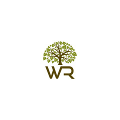  Letter WR logo isolated on white background
