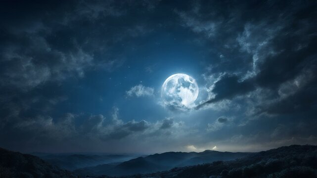月夜の空　Generative AI