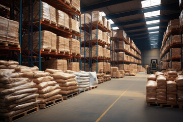 Indoor warehouse for building materials in a construction shopping center