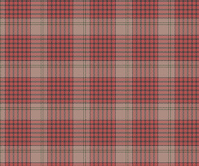 Plaid pattern, orange, black, cream, seamless background for clothing, skirts, pants. Vector illustration.