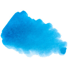 А blue watercolor brushstroke.