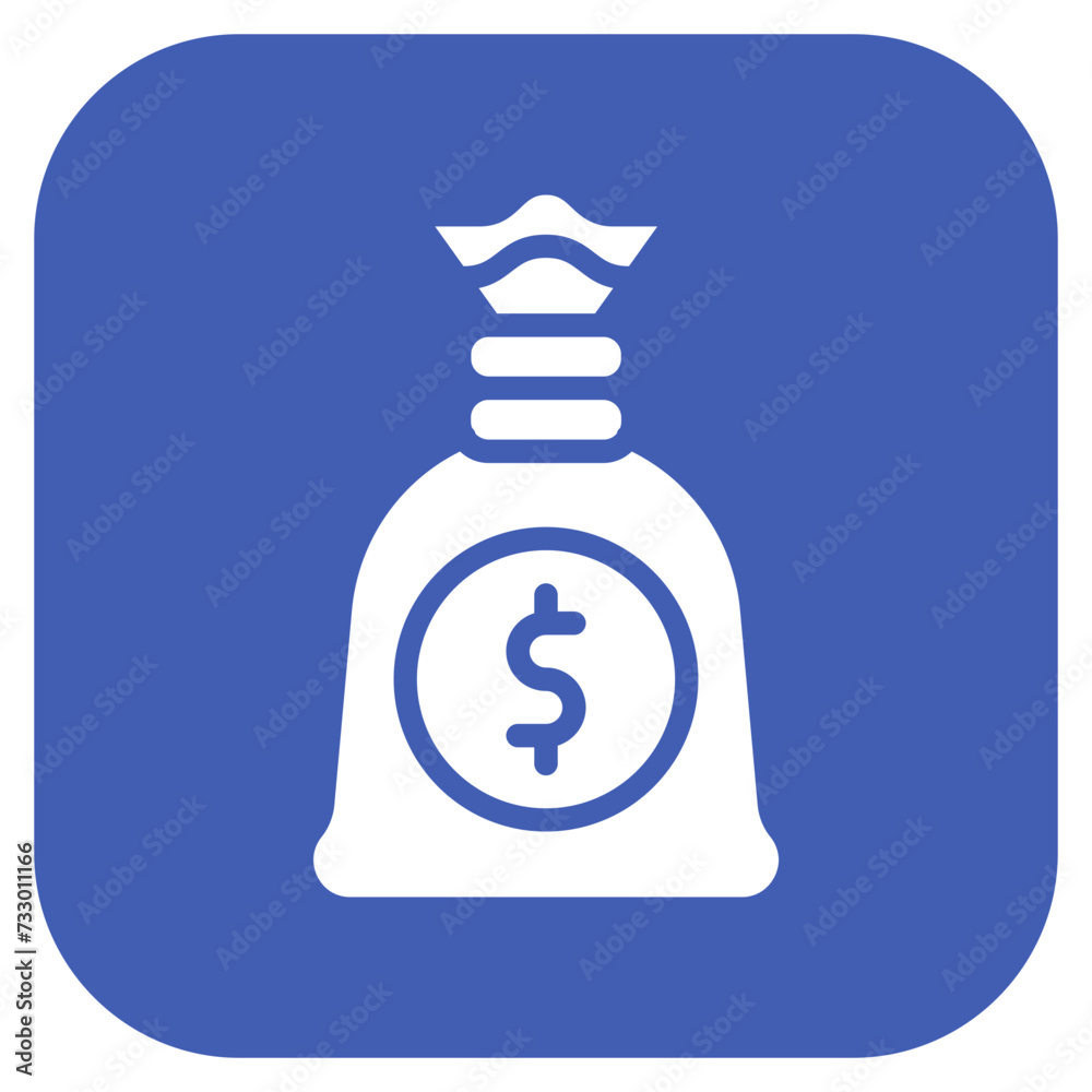 Poster money bag icon