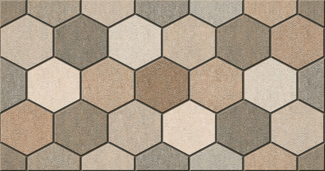 hexagon  ceramic tile high lighter design, interior wall decor, multi coloured sand stone carving,...