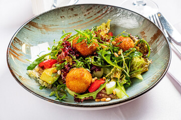 fresh salad with fish balls