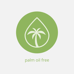 No palm oil sign. Allergen  free. Vector illustration