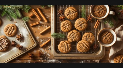 Homemade Brown Gingersnap Cookies for the Holidays