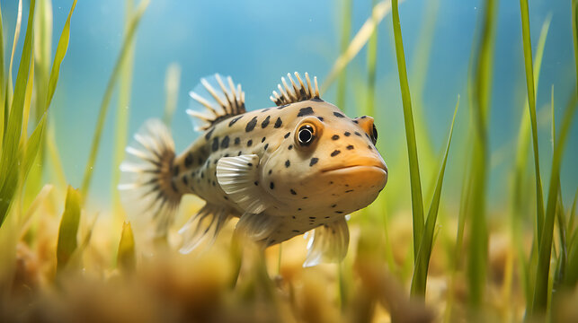 Tasmanian spotted handfish in seagrass.