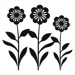 beautiful simple icon vector flowers