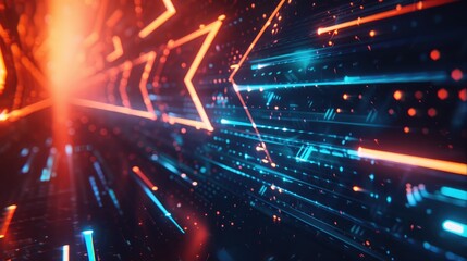 Obraz premium Technology future arrows abstract background, moving forward concept