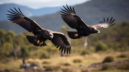  Tasmanian wedge-tailed eagles in flight. © Muhammad