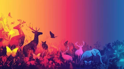 Türaufkleber Greeting Card and Banner Design for World Wildlife Day Background © AliaWindi