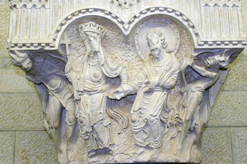 Capital called the “Fides–Ecclesia” from the Crusader church in the Church of Saint Joseph in Nazareth, Israel
