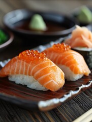 A delicious combination of unagi futomaki, unagi maki, California rolls, and 2 pieces of salmon nigiri.