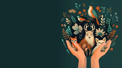 Greeting Card and Banner Design for World Wildlife Day Background